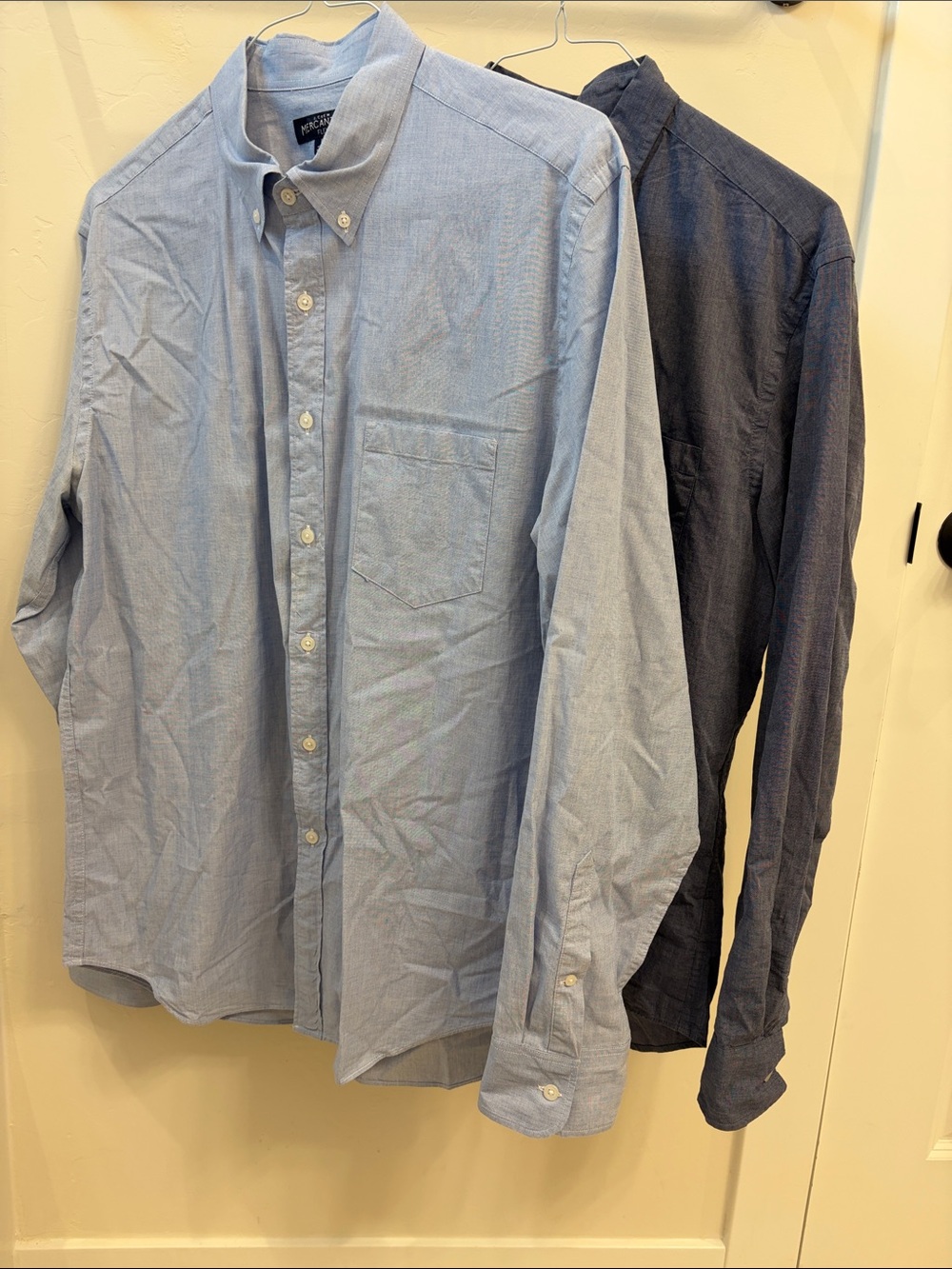 J. Crew Men's Light Blue and Navy Button-Down Shirts